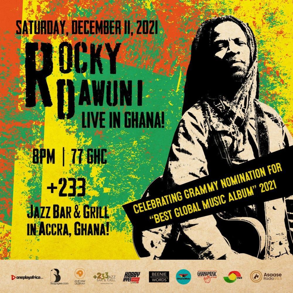 Rocky Dawuni Announces Concert For December 11th At +233 Jazz Bar & Grill